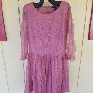 APRICOT LACE SPRING DRESS